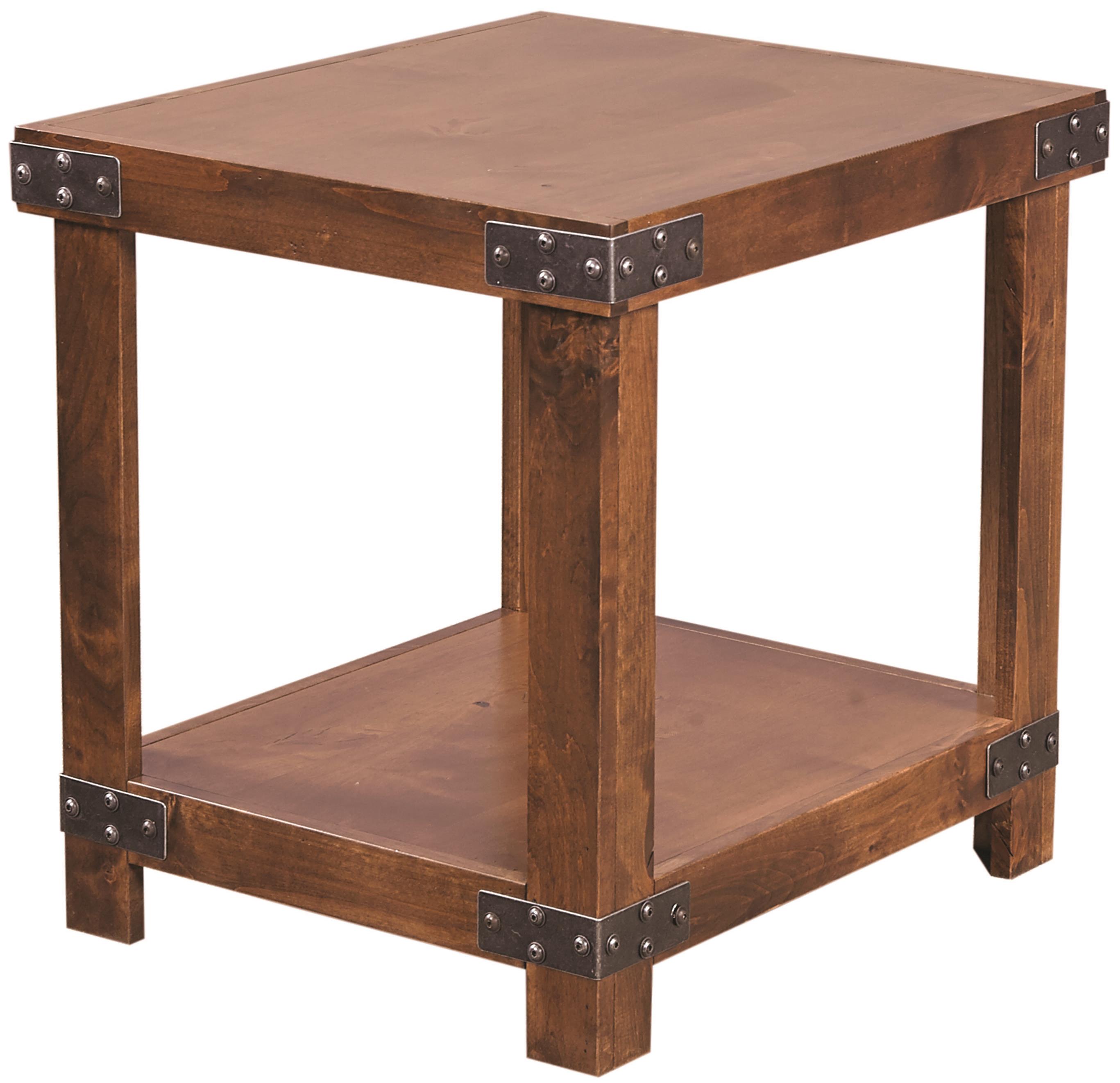 Aspenhome Industrial End Table with Shelf Walker's Furniture End Tables